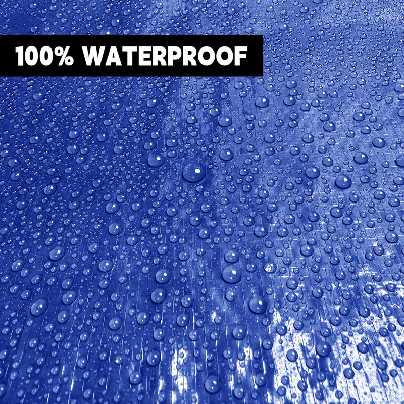 MVPNET Tarp 6x8 ft 100% Waterproof Uv Resistant High Durability Multipurpose 5mil Blue Tarp for Covering Courtyards, Cars, Camping, Gardens, Pet Nests -by - Image 3